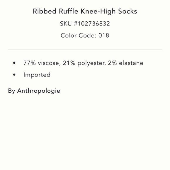 New! Anthropologie Black Knee High Socks NWT - Picture 3 of 4
